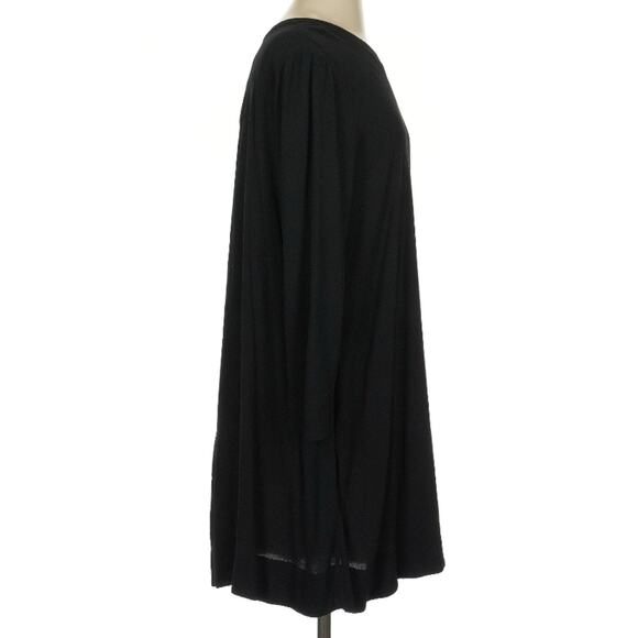 Enza Costa 100% Rayon Crepe Bracelet Sleeve Swing Mini Dress Black 1 S - Picture 4 of 11